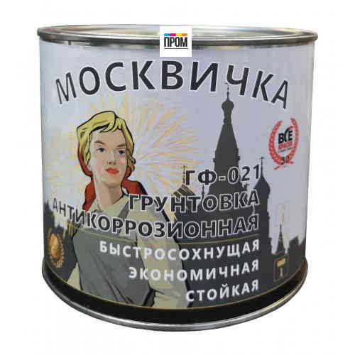 ГРУНТ-ЭМАЛЬ МОСКВИЧКА АЛКИДНО-УРЕТАНОВАЯ 3 в 1 БЕЛАЯ - 1.9 кг