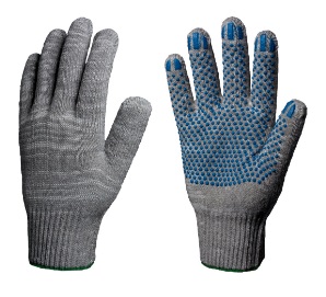 Перчатки 10 класс (6) с ПВХ черные или серые