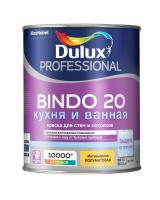 DULUX BINDO 20 КУХНЯ И ВАННАЯ краска для стен и потолков, полуматовая, база BW (1л)