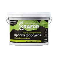 Краска водно-дисперсионная фасадная Krafor, 14 кг, белая