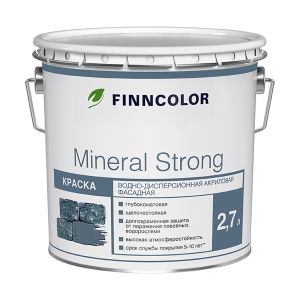 Краска фасадная Mineral Strong (Минерал Стронг) FINNCOLOR 2,7л белый (база MRA)