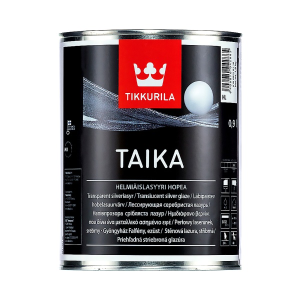 Лазурь HL Taika Helmiäislasyyri (Тайка) TIKKURILA 0,9 л серебристый