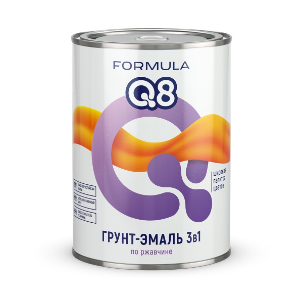 Грунт-эмаль по ржавчине Formula Q8 3 в 1, матовая, 0,9 кг, желтая