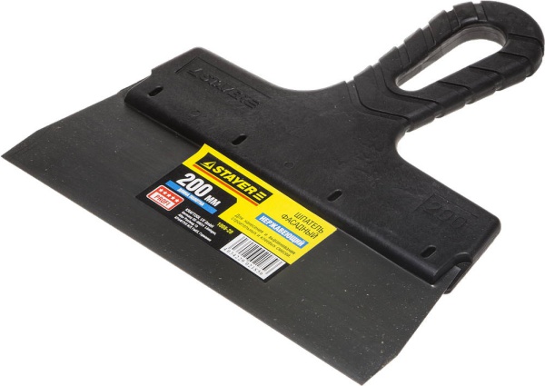 Шпатель 200мм STAYER "PROFESSIONAL"фасадный нержавеющий, с пластмассовойручкой