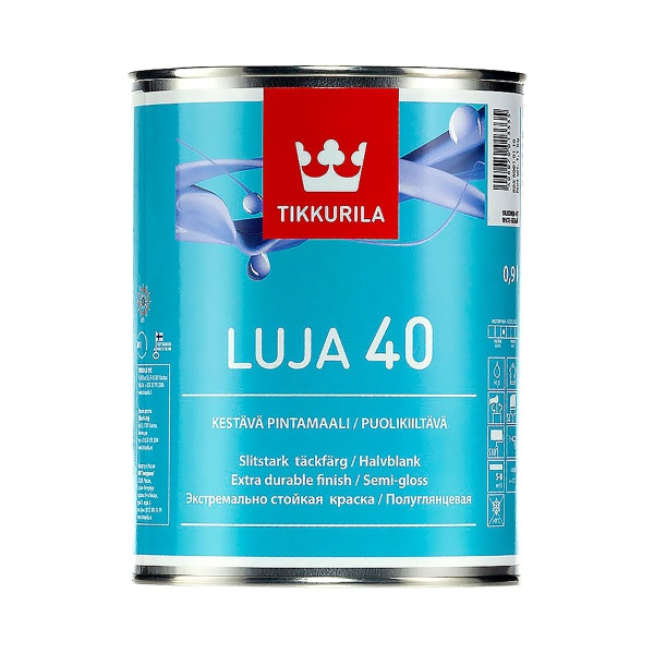Краска акрилатная Luja 40 (Луя 40) TIKKURILA 0,9л белый (база А)