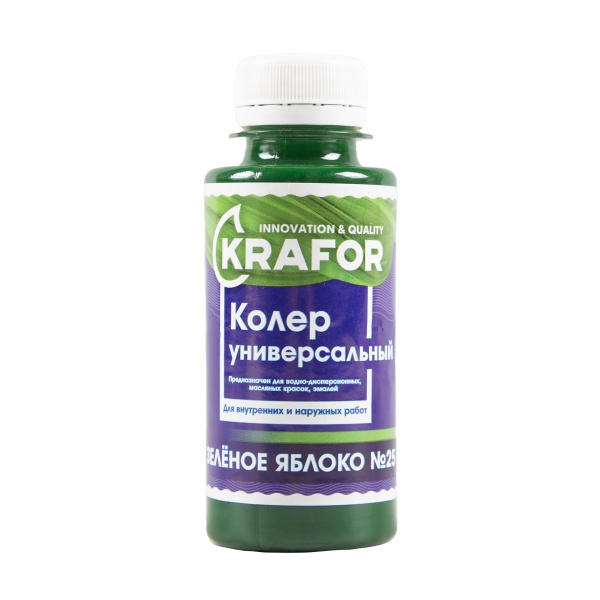 Колер универсальный Krafor №25, зеленое яблоко, 100 мл
