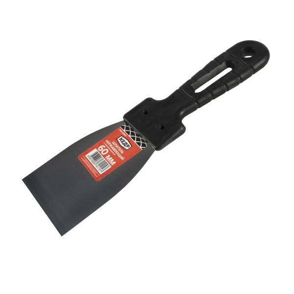Шпатель Кедр, нержавеющая сталь, пластиковая ручка, 60 мм