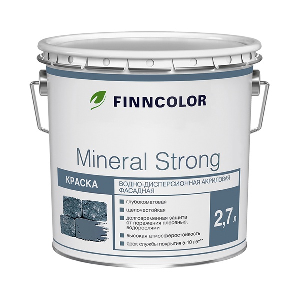 Краска фасадная Mineral Strong (Минерал Стронг) FINNCOLOR 2,7л бесцветный (база MRC)
