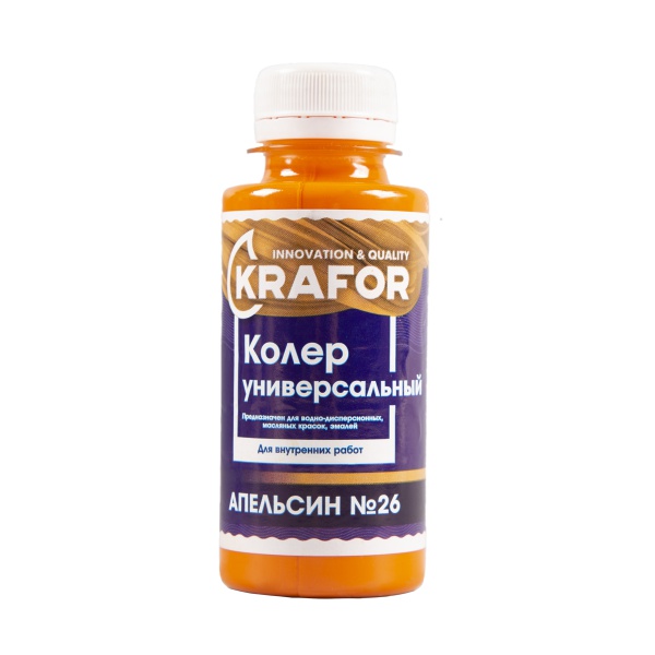 Колер универсальный Krafor №26, апельсин, 100 мл