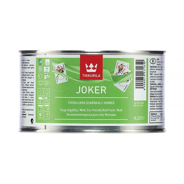 Краска интерьерная моющаяся Joker (Джокер) TIKKURILA 0,225л бесцветный (база С)