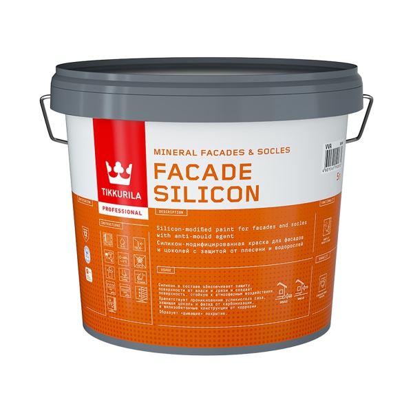 Краска для фасадов и цоколей Facade Silicon (Фасад Силикон) TIKKURILA 5л белый (база А)