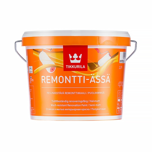 Краска акрилатная Remontti-Ässä (Ремонти-Ясся) TIKKURILA 2,7л бесцветный (база С)