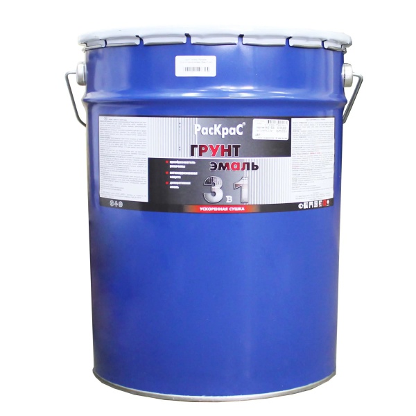 ГРУНТ-ЭМАЛЬ Раскрас 3в1 Т, КВИЛ (ведро 21 кг) ГОЛУБОЙ