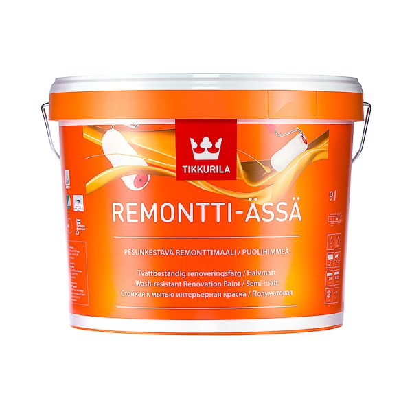 Краска акрилатная Remontti-Ässä (Ремонти-Ясся) TIKKURILA 9л бесцветный (база С)