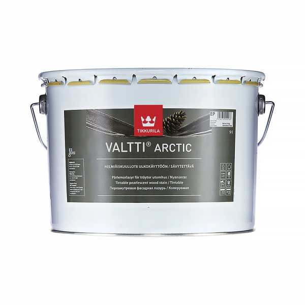Фасадная лазурь Valtti Arctic (Валтти Арктик) TIKKURILA 9л перламутровая бесцветная
