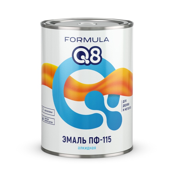 Эмаль ПФ-115 алкидная Formula Q8, глянцевая, 0,9 кг, коричневая