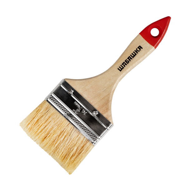 Кисть плоская "ШАБАШКА" 75мм. дерев. ручка натуральная щетина