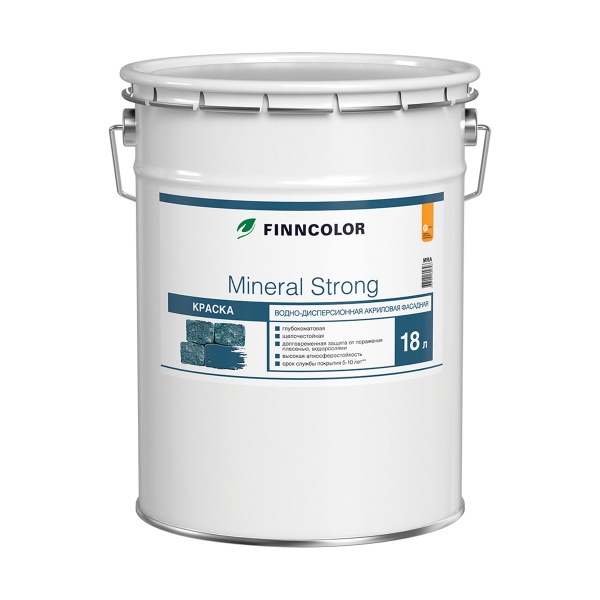 Краска фасадная Mineral Strong (Минерал Стронг) FINNCOLOR 18л белый (база MRA)