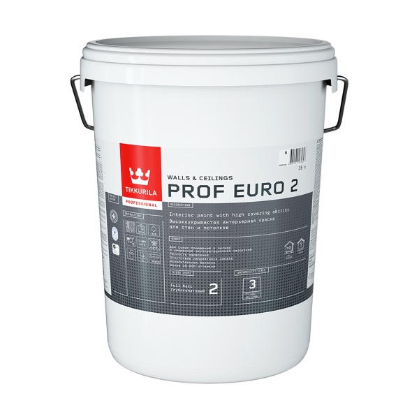 Краска интерьерная Prof Euro 3 TIKKURILA 18 л белая (база А)