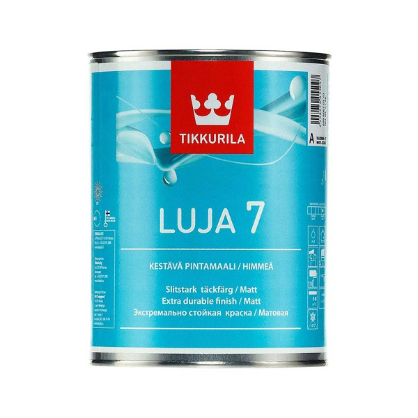 Краска акрилатная Luja 7 (Луя 7) TIKKURILA 0,9л белый (база А)