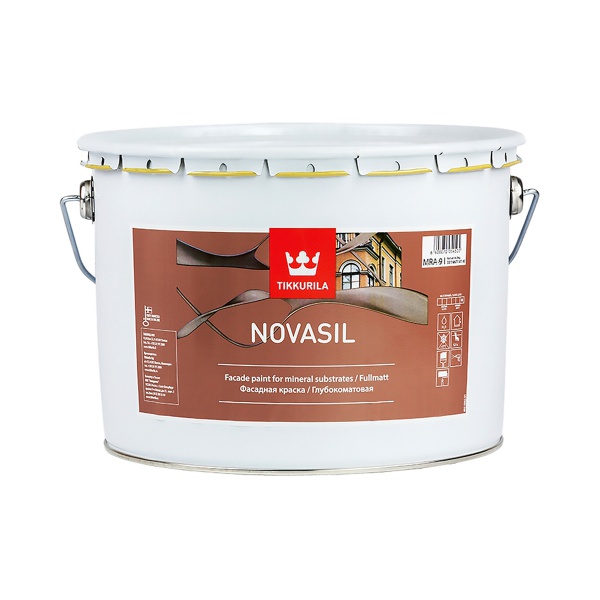 Краска фасадная силикон-модифицированная Novasil (Новасил) TIKKURILA 9л белый (база MRA)