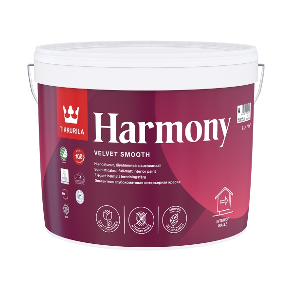 Краска акрилатная матовая Harmony (Гармония) TIKKURILA 18л белый (база А)