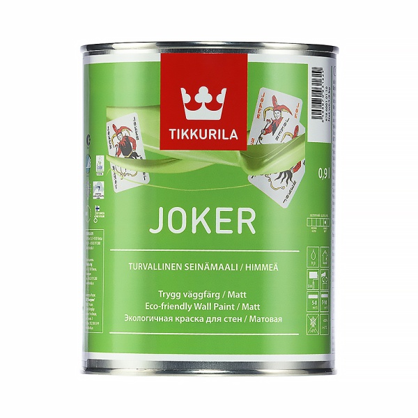 Краска интерьерная моющаяся Joker (Джокер) TIKKURILA 0,9л бесцветный (база С)