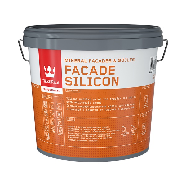 Краска для фасадов и цоколей Facade Silicon (Фасад Силикон) TIKKURILA 2,7л. (база С)