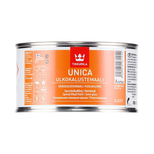 Краска алкидная специальная Unica Ulkokalustemaali (Уника)TIKKURILA 0,225л белый (база А)