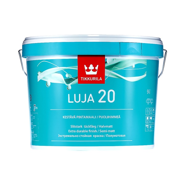 Краска акрилатная Luja 20 (Луя 20) TIKKURILA 9л бесцветный (база С)