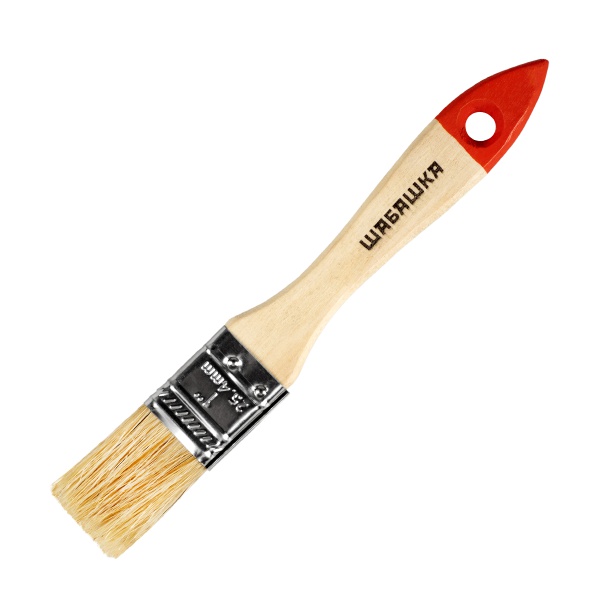 Кисть плоская "ШАБАШКА" 25мм. дерев. ручка натуральная щетина